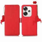 For Xiaomi POCO F6 Side-Magnetic TJ Genuine Leather RFID Phone Case(Red) - 1