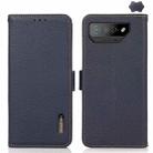 For Asus ROG Phone 7 KHAZNEH Side-Magnetic Litchi Genuine Leather RFID Phone Case(Blue) - 1