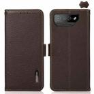 For Asus ROG Phone 7 KHAZNEH Side-Magnetic Litchi Genuine Leather RFID Phone Case(Brown) - 1