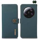 For Xiaomi 13 Ultra KHAZNEH Custer Texture RFID Genuine Leather Phone Case(Green) - 1