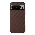 For Google Pixel 8 Pro Carbon Fiber Texture PU Phone Case(Brown) - 1