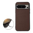 For Google Pixel 8 Pro Carbon Fiber Texture PU Phone Case(Brown) - 2