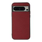 For Google Pixel 8 Pro Carbon Fiber Texture PU Phone Case(Red) - 1