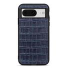 For Google Pixel 8 Crocodile Texture Genuine Leather Phone Case(Blue) - 1