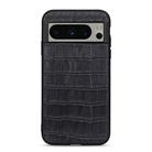 For Google Pixel 8 Pro Crocodile Texture Genuine Leather Phone Case(Black) - 1