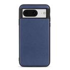 For Google Pixel 8 Lambskin Texture Genuine Leather Phone Case(Blue) - 1