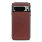 For Google Pixel 8 Pro Lambskin Texture Genuine Leather Phone Case(Brown) - 1