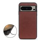 For Google Pixel 8 Pro Lambskin Texture Genuine Leather Phone Case(Brown) - 2