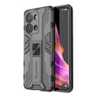 For OPPO Reno9 / Reno9 Pro 5G Supersonic Holder PC Soft TPU Phone Case(Black) - 1