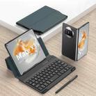 For Huawei Mate X3 GKK Magnetic Folding Bluetooth Keyboard Leather Case with Pen + Phone Case(Dark Green) - 1