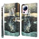 For Xiaomi 13 Lite 3D Painting Pattern Flip Leather Phone Case(Cat Tiger) - 1