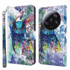 For Xiaomi 13 Ultra 3D Painting Pattern Leather Phone Case(Watercolor Owl) - 1