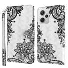 For Xiaomi Redmi Note 12 Pro+ Global 3D Painting Pattern Leather Phone Case(Diagonal Black Flower) - 1