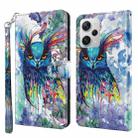 For Xiaomi Redmi Note 12 Pro+ Global 3D Painting Pattern Flip Leather Phone Case(Watercolor Owl) - 1
