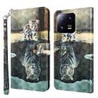 For Xiaomi 13T Pro 3D Painting Pattern Leather Phone Case(Cat Tiger) - 1