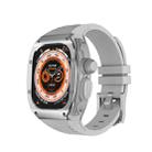 For Apple Watch Ultra 49mm Armor Stainless Steel Case TPU Watch Band(Silver Grey) - 1