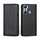 For Infinix Hot 12 Pro Grid Texture Magnetic Flip Leather Phone Case(Black) - 1