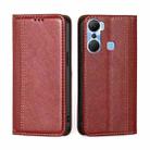 For Infinix Hot 12 Pro Grid Texture Magnetic Flip Leather Phone Case(Red) - 1