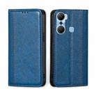 For Infinix Hot 12 Pro Grid Texture Magnetic Flip Leather Phone Case(Blue) - 1