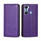 For Infinix Hot 12 Pro Grid Texture Magnetic Flip Leather Phone Case(Purple) - 1
