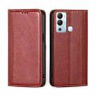 For Infinix Hot 12i Grid Texture Magnetic Flip Leather Phone Case(Red) - 1