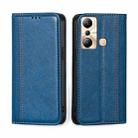 For Infinix Hot 20i Grid Texture Magnetic Flip Leather Phone Case(Blue) - 1