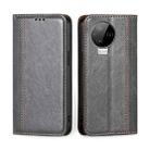 For Infinix Note 12 Pro 4G / 12 2023 Grid Texture Magnetic Flip Leather Phone Case(Grey) - 1