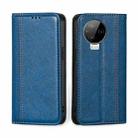 For Infinix Note 12 Pro 4G / 12 2023 Grid Texture Magnetic Flip Leather Phone Case(Blue) - 1