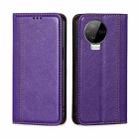 For Infinix Note 12 Pro 4G / 12 2023 Grid Texture Magnetic Flip Leather Phone Case(Purple) - 1
