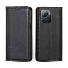 For Infinix Note 12 VIP Grid Texture Magnetic Flip Leather Phone Case(Black) - 1