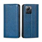 For Infinix Note 12 VIP Grid Texture Magnetic Flip Leather Phone Case(Blue) - 1