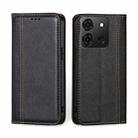 For Infinix Smart 7 Grid Texture Magnetic Flip Leather Phone Case(Black) - 1