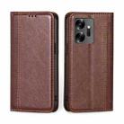 For Infinix Zero 20 Grid Texture Magnetic Flip Leather Phone Case(Brown) - 1