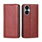 For Tecno Camon 19 / 19 Pro Grid Texture Magnetic Flip Leather Phone Case(Red) - 1