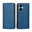 For Tecno Camon 19 / 19 Pro Grid Texture Magnetic Flip Leather Phone Case(Blue) - 1