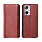 For Tecno Pop 6 Pro Grid Texture Magnetic Flip Leather Phone Case(Red) - 1