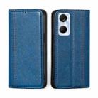 For Tecno Pop 6 Pro Grid Texture Magnetic Flip Leather Phone Case(Blue) - 1