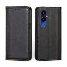 For Tecno Pova 4 Pro Grid Texture Magnetic Flip Leather Phone Case(Black) - 1