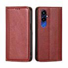 For Tecno Pova 4 Pro Grid Texture Magnetic Flip Leather Phone Case(Red) - 1