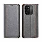 For Tecno Spark 8C / Spark GO 2022 Grid Texture Magnetic Flip Leather Phone Case(Grey) - 1