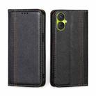 For Tecno Spark 9 Pro Grid Texture Magnetic Flip Leather Phone Case(Black) - 1