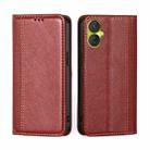 For Tecno Spark 9 Pro Grid Texture Magnetic Flip Leather Phone Case(Red) - 1