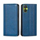 For Tecno Spark 9 Pro Grid Texture Magnetic Flip Leather Phone Case(Blue) - 1