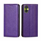 For Tecno Spark 9 Pro Grid Texture Magnetic Flip Leather Phone Case(Purple) - 1