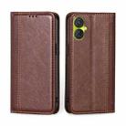 For Tecno Spark 9 Pro Grid Texture Magnetic Flip Leather Phone Case(Brown) - 1