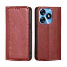 For Tecno Spark 10 4G Grid Texture Magnetic Flip Leather Phone Case(Red) - 1