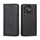 For Tecno Spark 10C Grid Texture Magnetic Flip Leather Phone Case(Black) - 1