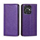 For Tecno Spark 10C Grid Texture Magnetic Flip Leather Phone Case(Purple) - 1