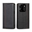 For Tecno Spark GO 2023/Pop 7/Pop 7 Pro Grid Texture Magnetic Flip Leather Phone Case(Black) - 1