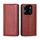 For Tecno Spark GO 2023/Pop 7/Pop 7 Pro Grid Texture Magnetic Flip Leather Phone Case(Red) - 1